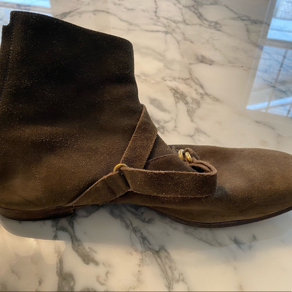 Yves Saint Laurent Brown Suede Boots - Picture 5 of 13